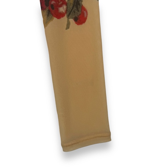 Free People Betty's Garden top tan sepia sheer size xs NEW floral ethereal - Picture 7 of 12